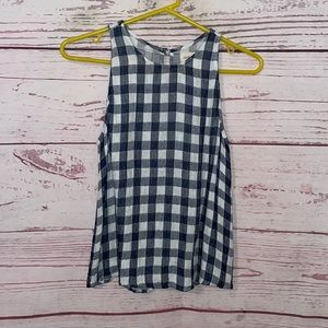 CLOTH & STONE XS checkered flowy tank